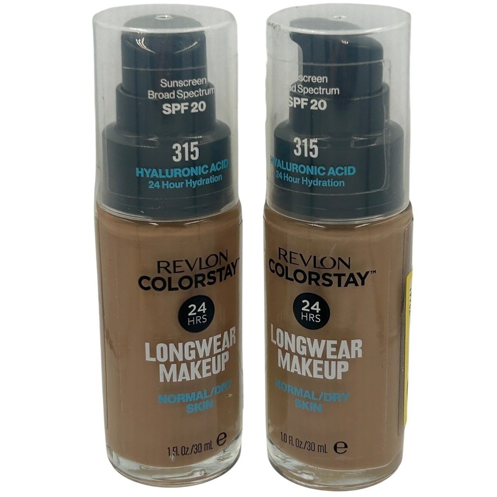 Revlon ColorStay Longwear Makeup 1oz 315 Butterscotch New SPF 20 2pk Hyaluronic